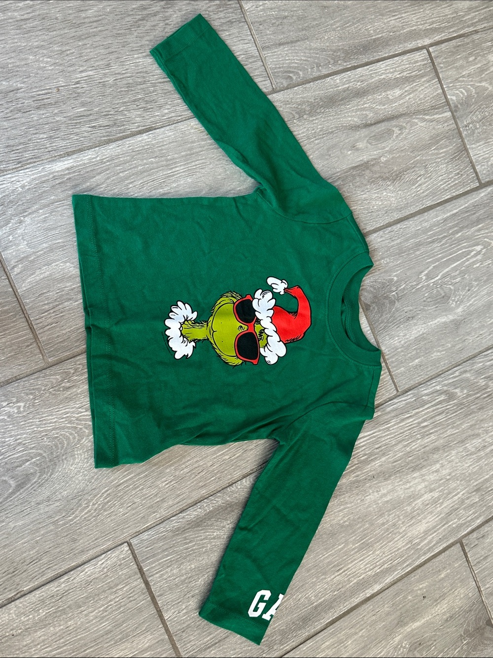 GAP Green Grinch Graphic Long-Sleeve Tee